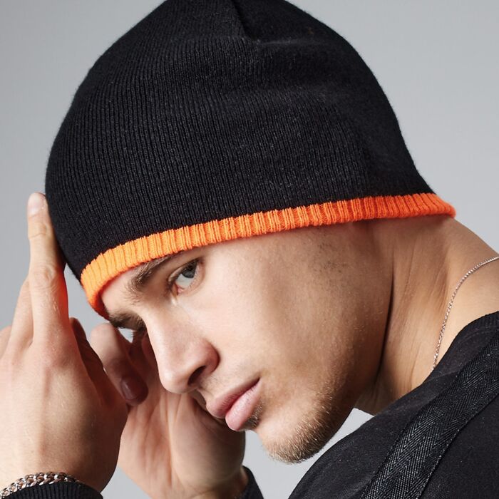 Two-tone pull-on beanie Thumbnail