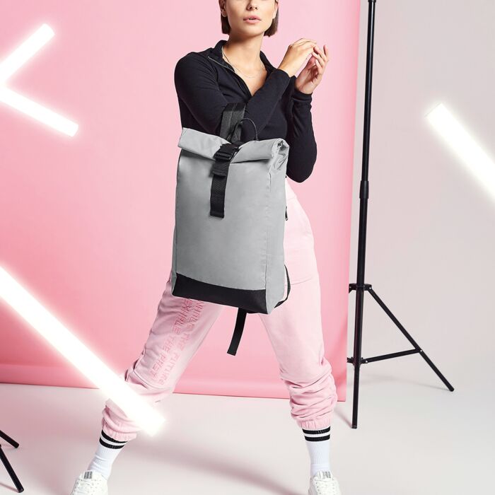 BagBase Reflective Roll-Top Backpack Thumbnail